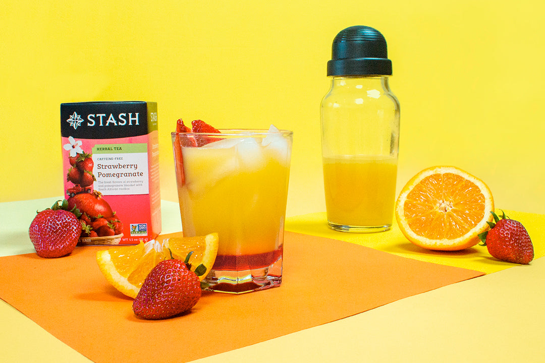 Strawberry Pomegranate Tea Infused Tequila Sunrise | Stash Tea