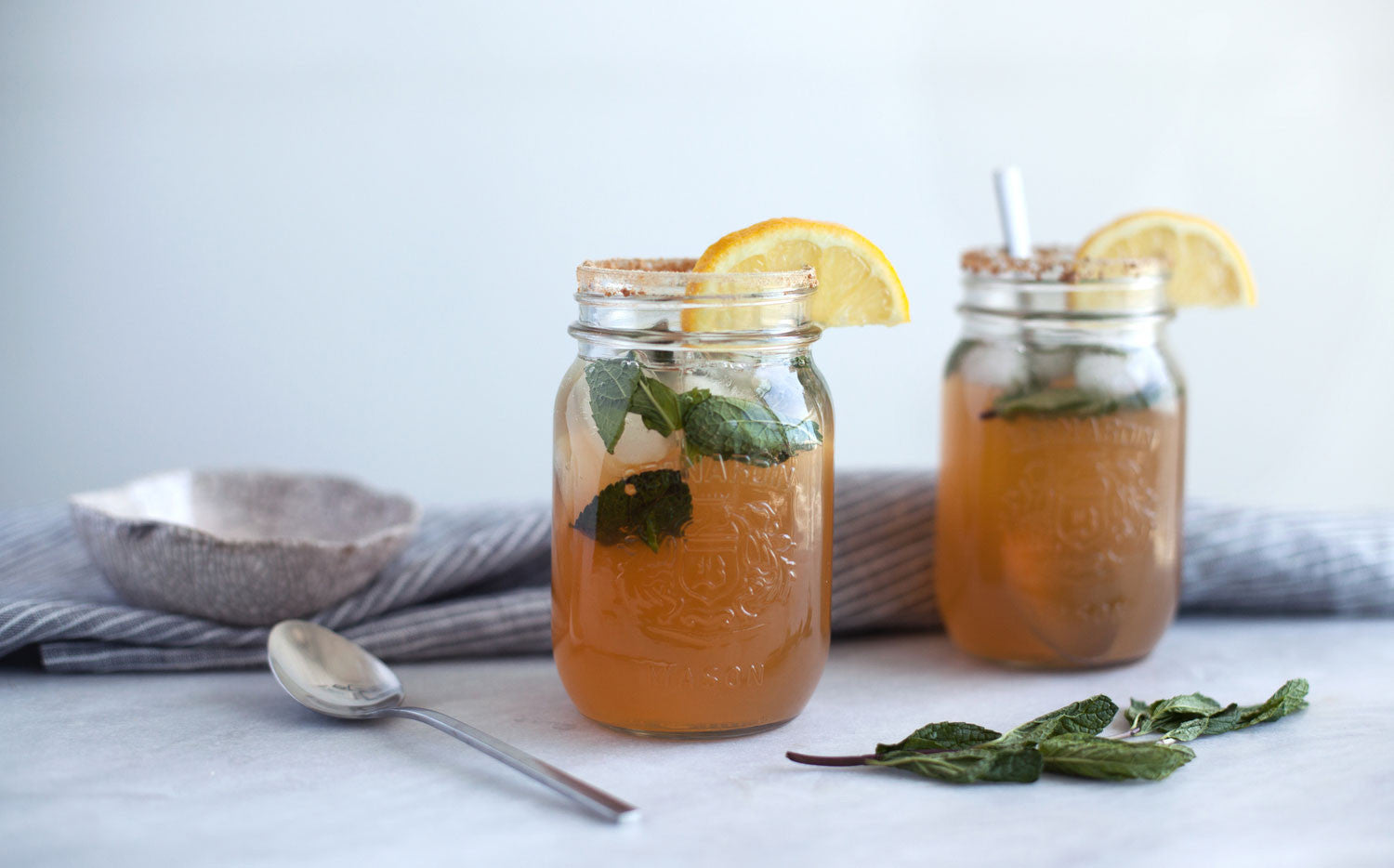 Mint and Ginger Green Tea Lemonade
